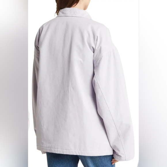 NWT Good American Zip Chore Jacket, Size 4(XL) Color Lilac Mist. - Picture 2 of 13